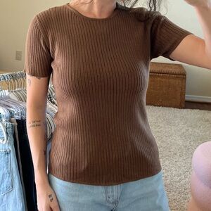 Vintage Petite Brown Sophisticated Knit Top